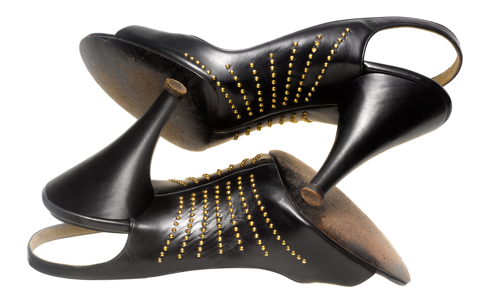 "Under Construction" covered and studded shank shoe by Beth Levine