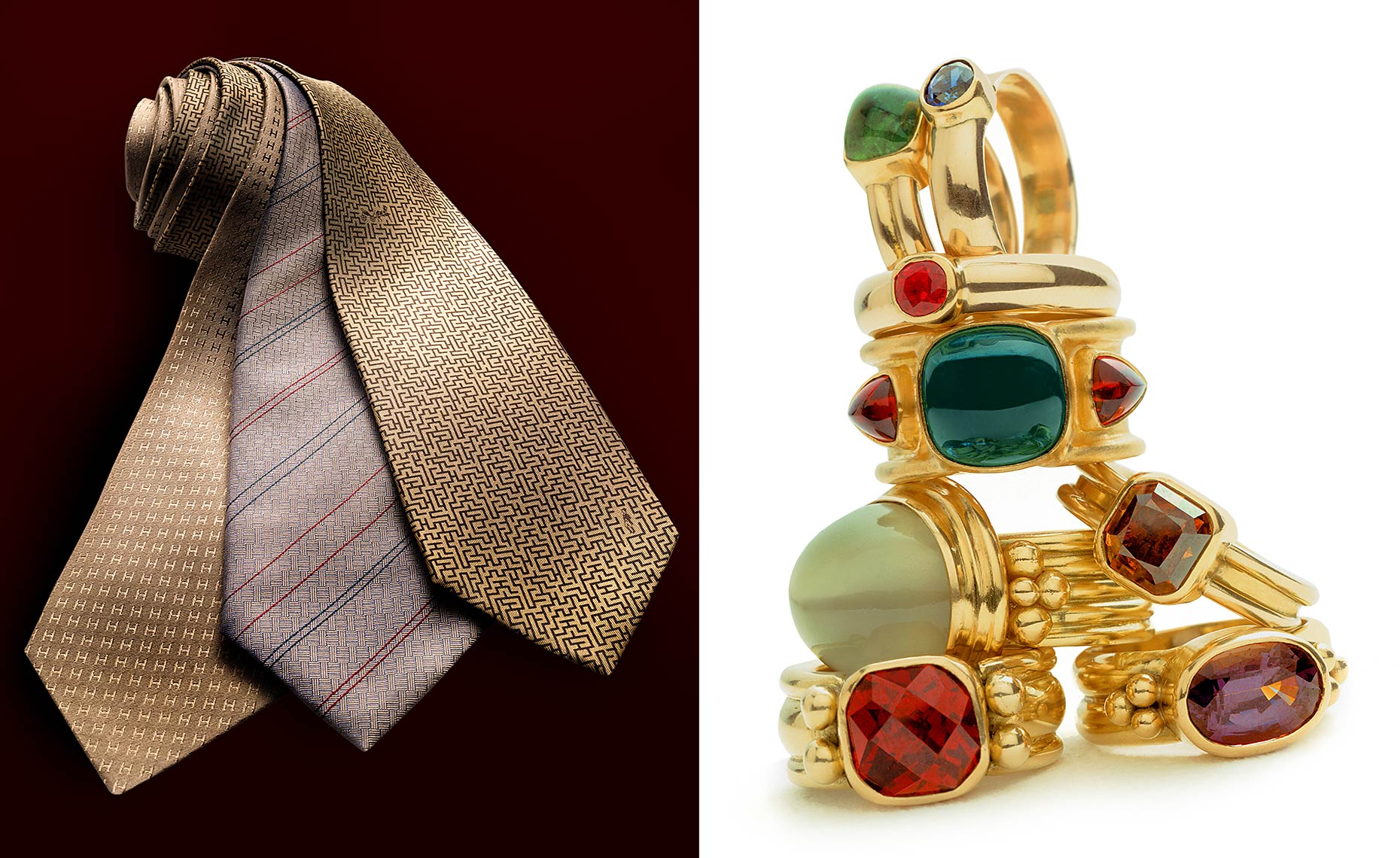 Hermes neckties and Roger Zapke rings