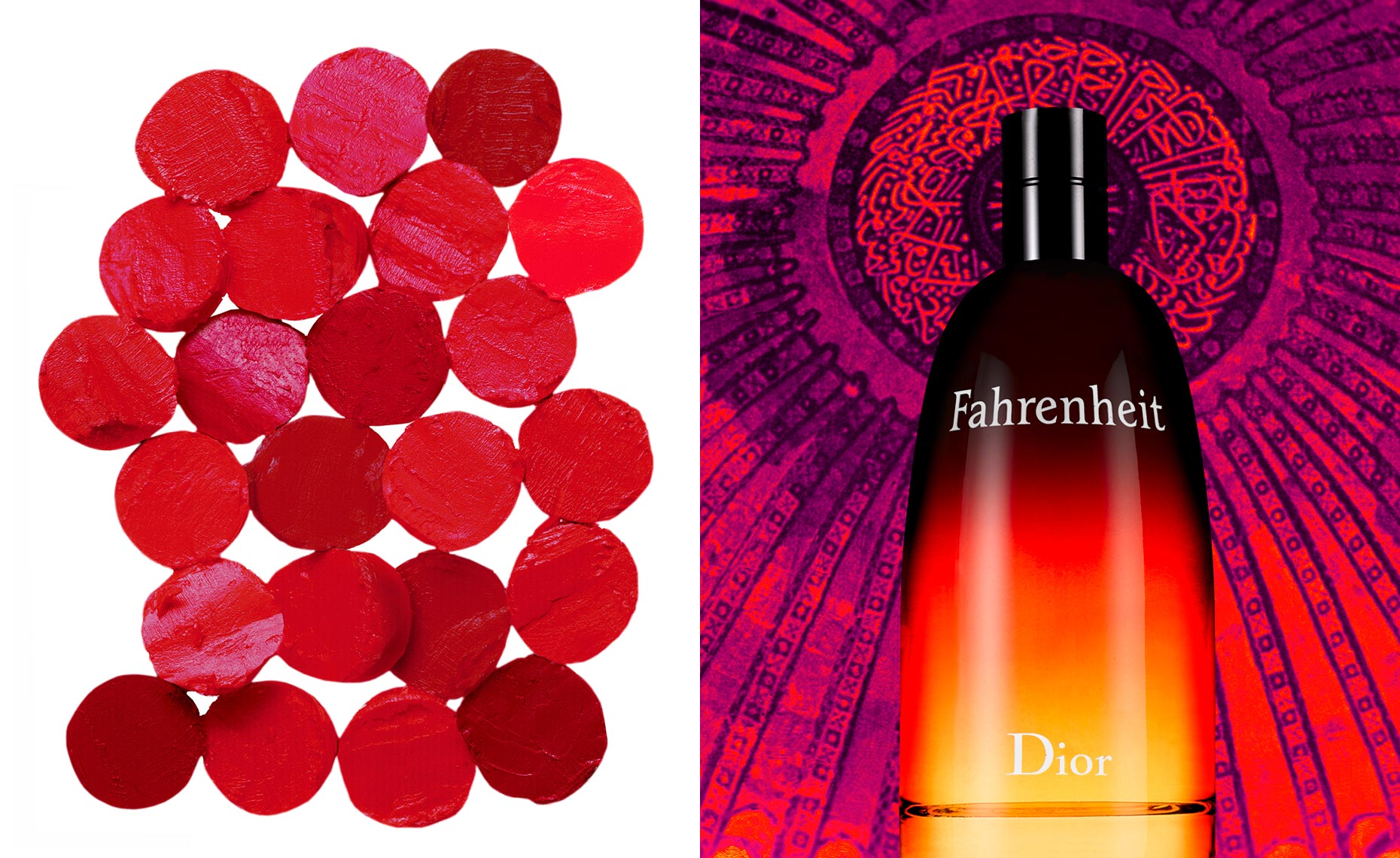 lipstick palette and Dior Fahrenheit fragrance