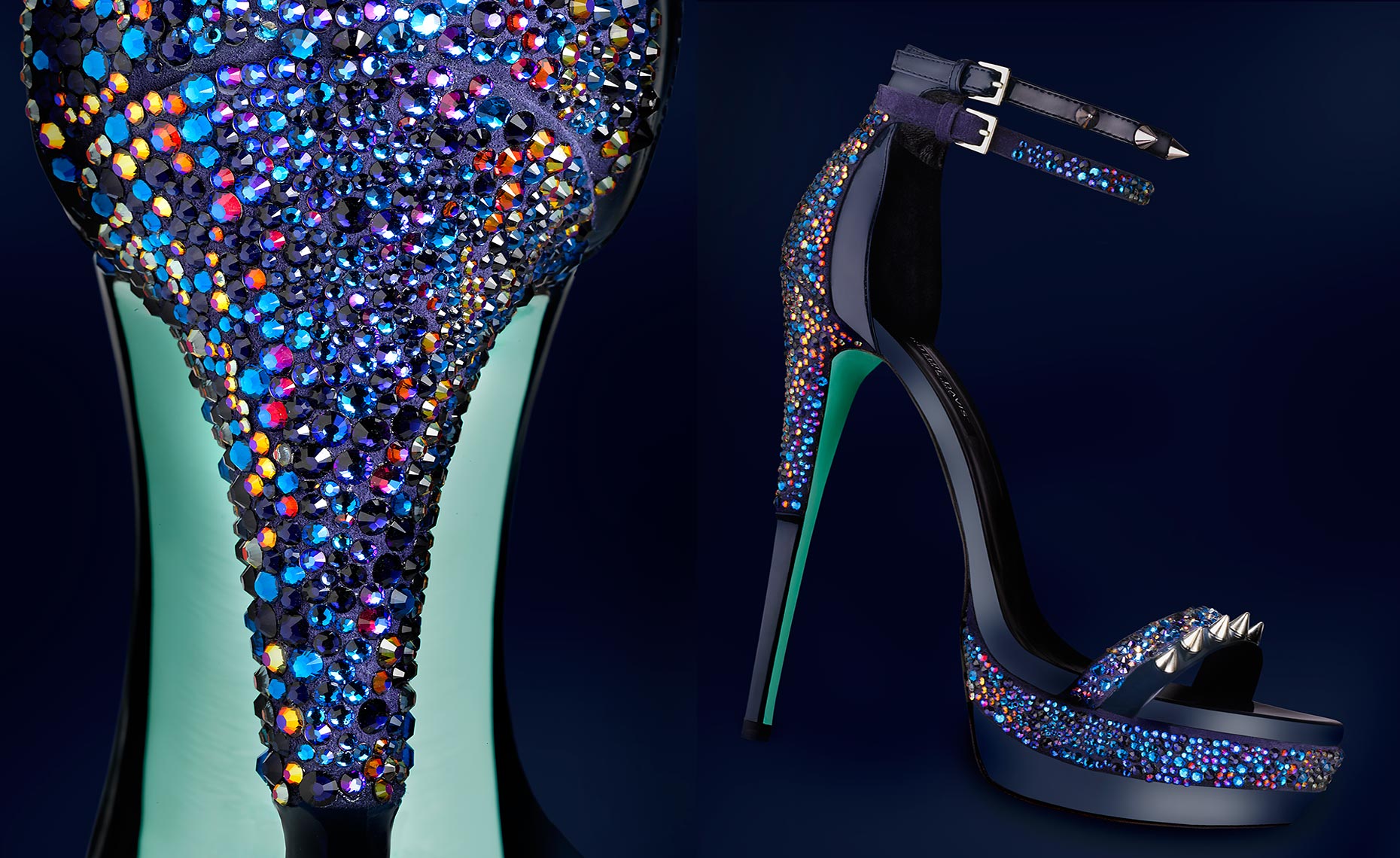 Ruthie Davis Swarovski crystal embellished platform sandal